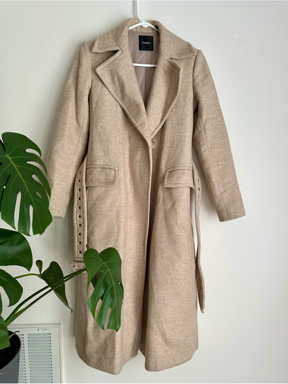 Theory Wool Blend Belted Coat